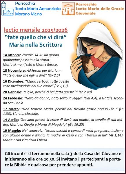lectio mensile su Maria nei Vangeli